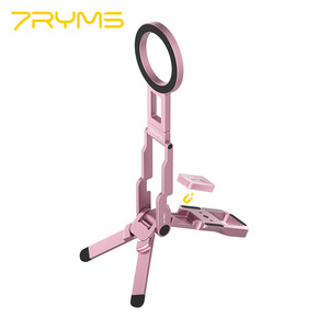 7RYMS 7RIG T2(Pink) Waterproof Flexible Magnetic <b>Phone</b> Tripod with Wireless Remote Adjustable Height & Portable for Desk Use - Product Image 1