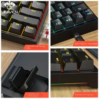 Clavier mécanique filaire LEAVEN K620 E-sports, TYPE-C, clavier mécanique de jeu pour ordinateur, RGB, à touches remplaçables à chaud