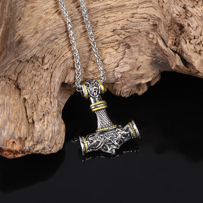 Acheter Collier Arme Viking | Collier Cuir Pendentif Hache | Bijoux