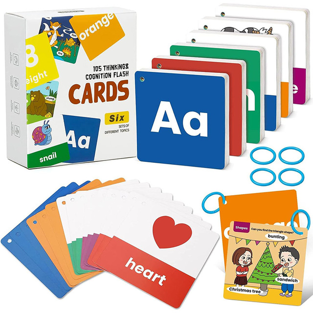 Custom Printed Plain Bilingual Talking Flash Cards/Cognitive Cards  ABC Spanish English Arabic Flashcards for Kids