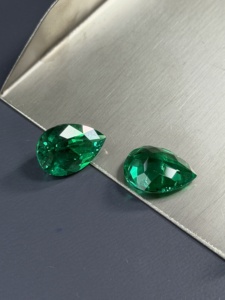 Prix de gros usine – Pierre d'émeraude verte colombienne taille poire pour la fabrication de bijoux - Product Image 6