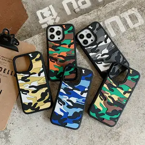 Nieuwe 3D Mode Camouflage Silicon Waterdichte Telefoon Case Achterkant Of Iphone 13 12 11 Pro Max Mobiele Telefoon Case custom Patroon
