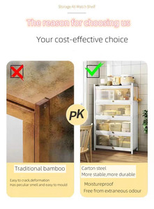 Grand salon avec porte étagère de cuisine pour ranger des bols multifonctionnels et des baguettes armoire de rangement pour vaisselle - Product Image 3