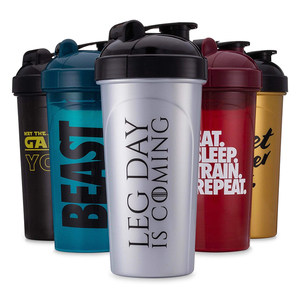 Botella de plástico sin Bpa para <span class=keywords><strong>Fitness</strong></span>, mezclador deportivo de proteína para gimnasio, con logotipo personalizado - Product Image 2