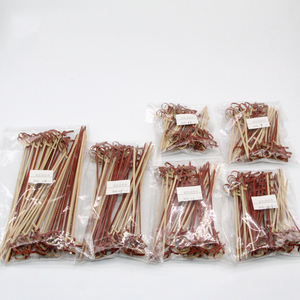 Bán buôn 100 cái/gói tre looped xiên tre Knot xiên tre Knot Cocktail Picks - Product Image 4