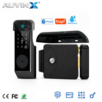 Serrure Intelligente Auvinx Tuya TTLock à Empreinte Digitale, Étanche, Automatique, pour Porte d'Entrée, Sécurité, Serrures Électriques de Porte de Garage