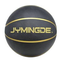 Fabrikgefertigter Basketball mit Eigenem Logo-Design, Größen 7/6/5/4/3/2/1, Gummi-Basketball in Schwarz