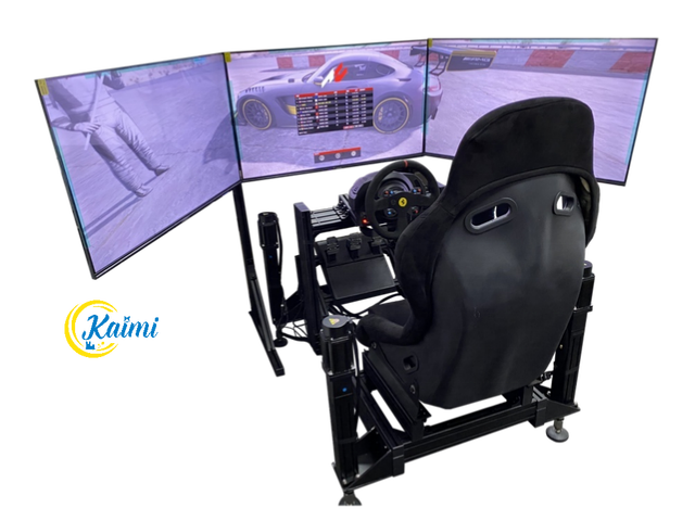 KAIMI Special Promotion Indoor Racing Game Simulator Machine 3 HD Curved Screen Motion Car Racing Driver Pedals Comfortable Seat