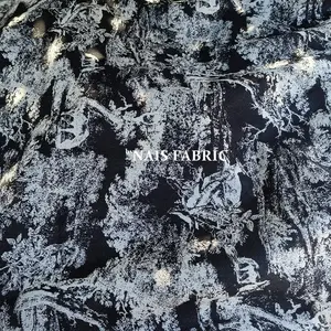 Hot bán đen trắng đôi hai bên in động vật thiết kế quần áo Jacquard vải cho quần áo