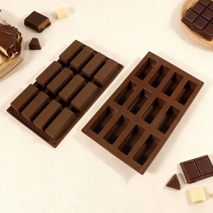 Moules en silicone pour la décoration, moule en silicone pour fondant, moule 3D, moule en silicone pour barre de chocolat, moule en silicone pour gâteau en forme de 12 barres longues connectées - Product Image 2