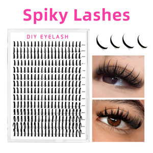 Faux cils 10-22 mm, bouquets individuels, bouclés, épais, bande noire, faciles à appliquer pour kits d'extension DIY - Product Image 5