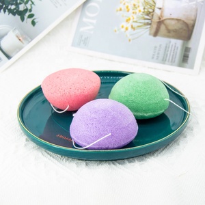 100% naturel Divers Couleurs Demi-boule Forme Naturel Pur Konjac Éponge Pour Le Nettoyage Du <span class=keywords><strong>Visage</strong></span> - Product Image 2