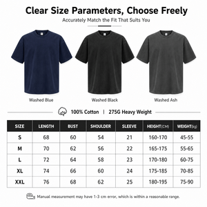 Men Heavyweight Cotton T Shirt 275G Solid Crew Neck Oversized Streetwear Tee Custom <b>Logo</b> OEM Bulk Wholesale Supply Top Tee - Product Image 5