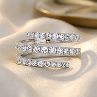 Bague en argent sterling S925 avec moissanite certifiée GRA, coupe ronde, plaquée or 18 carats, moissanite de haute qualité
