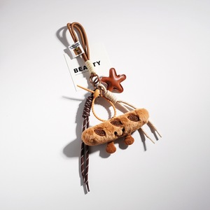 Porte-clés en peluche en forme de baguette de pain, motif dessin animé mignon, pour couples, pendentif décoratif pour sac, figurine décorative - Product Image 3