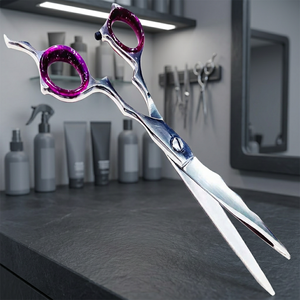 Professional Right-Handed Long Handle 6-Inch 4Cr13 Stainless Steel Razor Sharp Hair Cutting <b>Barber</b> Shears for Salon Hairdressing - Product Image 1