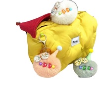 Porte-clés tendance en peluche écologique en forme d'oreille d'elfe, boule duveteuse 3D, ornement à suspendre au sac, cadeau mignon pour couple et meilleurs amis, vente en gros