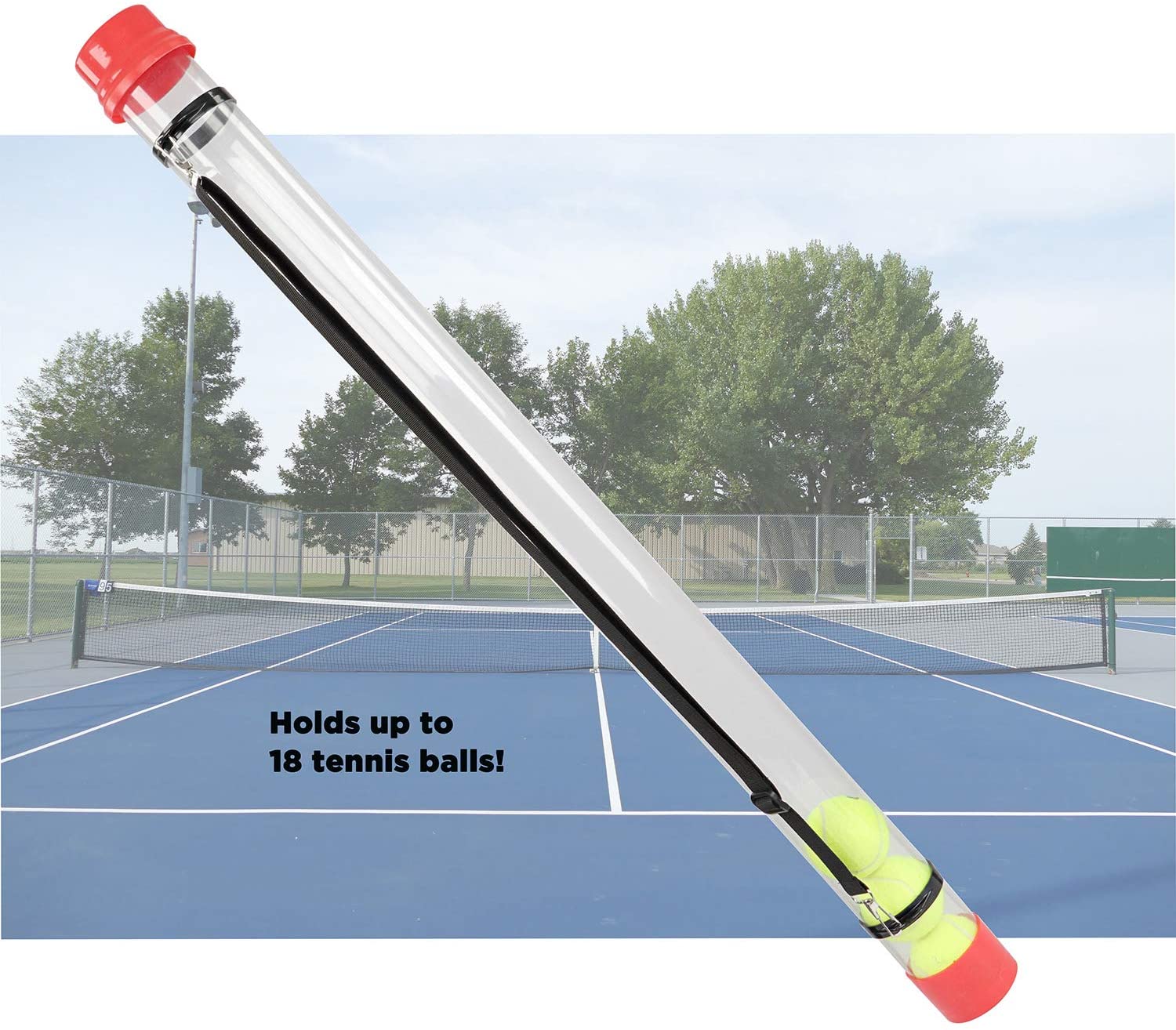 Tennis Ball Hopper Pickleball Tennis Ball Retriever Tube for 18 Balls