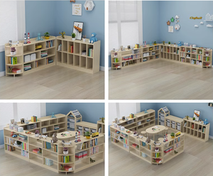 Scaffale Organizzatore in Legno <span class=keywords><strong>Montessori</strong></span> a Quattro Ripiani per Asilo Nido e Scuola Materna - Product Image 3