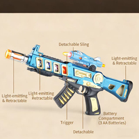Jouet pistolet à air comprimé électrique pour enfants - Lumière, son, fumée, vibration, canon télescopique