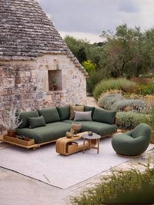 Modern Luxury Teak Frame PE <b>Rattan</b> Waterproof <b>Outdoor</b> Furniture Set Beach Poolside Garden Park Patio-Hotel Use - Product Image 4