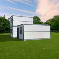 Maison modulaire pliable à faible coût de 40 pieds avec deux chambres et une salle de bain, design moderne, pour usage scolaire et familial, résistante au feu et au vent