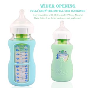 Paquete de 3 fundas de silicona antirrotura para biberones, compatibles con biberones de vidrio de cuello ancho Dr. <span class=keywords><strong>Brown</strong></span> - Product Image 2