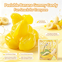 Fabrieksgroothandel Peeling Banana Gummy Candy Grappige Schilervaring Fruit Smaak Kauwgom Snoep Bulk Leverancier