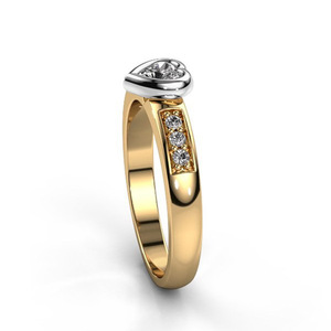 Anello minimalista a due toni a forma di cuore per donna, elegante gioiello alla moda per l'indice - Product Image 2