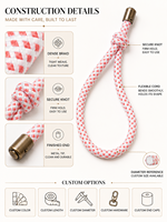 Cordon en nylon tressé durable, taille et couleur personnalisées, pour l'escalade en extérieur, laisse pour chien, cordon pour étiquette de vêtement avec quincaillerie métallique