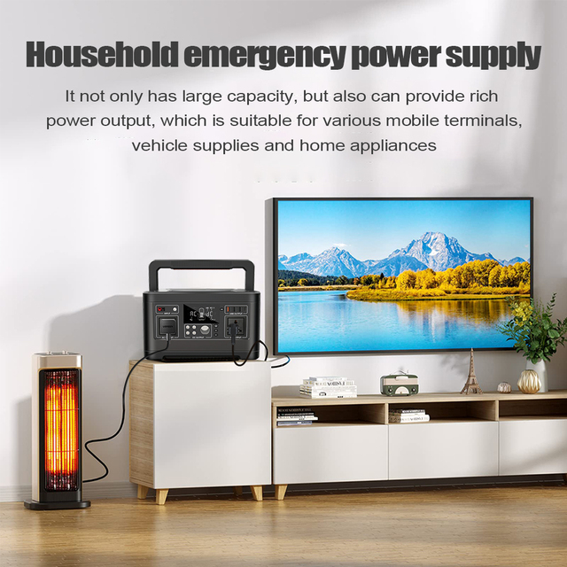500W Portable Power Station with LiFePO4 Battery 520Wh 1000W Peak Solar Generator for Outdoor Camping Home Emergency Backup