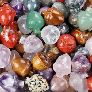 Pierres de cristal en forme de cônes de pin et de noisettes en quartz rose, design spécial, décoratives, tendance et mignonnes, populaires, pour cadeau d'amis - Product Image 2