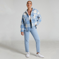 Flanelle grande taille femmes Blouses et chemises vêtements de bureau à carreaux et à carreaux conception chemise à manches longues femmes