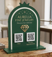 Panneau d'affichage circulaire en acrylique personnalisé, adapté à la présentation de la marque de bijouterie