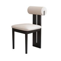 Minimalistischer Esszimmerstuhl mit Rollbarer Rückenlehne - Ergonomische Weiche Polsterung & Stabiler Massiver Rahmen für Zuhause, Hotel, Café