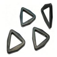 Petite boucle triangulaire en plastique noir, mini-attache pour sangle, accessoire pour petite pochette ou sac
