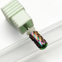 Tête de polissage d'ongles en acier tungstène, argent, violet, arc-en-ciel, 4XC 5XC, grande et petite, lisse, outil de dégrossissage d'ongles
