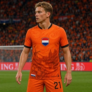 Uniforme Oficial <span class=keywords><strong>de</strong></span> la Selección Nacional <span class=keywords><strong>de</strong></span> Holanda 2026, Versión Aficionado y Jugador, Retro, Local y Visitante, <span class=keywords><strong>Camiseta</strong></span> <span class=keywords><strong>de</strong></span> Fútbol para Hombre - Product Image 1