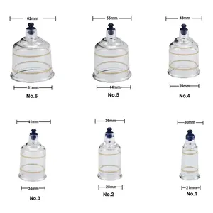 Cangkir terapi bekam kaca vakum tradisional Cina, set pijat terapi bekam silikon vakum 24 tubuh - Product Image 4