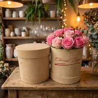 Boîtes cadeaux rondes en carton recyclé avec logo personnalisé pour la Saint-Valentin, avec dorure à chaud et revêtement UV
