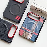 Étui rigide en similicuir magnétique fait à la main pour téléphone pliable Duo avec protection d'axe