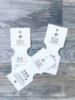 Carte de présentation de bijoux personnalisée avec logo imprimé, carte d'emballage pour collier et bracelet, étiquette pliable avec icônes de réseaux sociaux