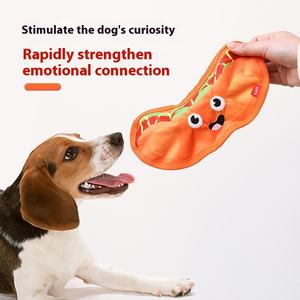 Jouets pour animaux de compagnie croisés résistants aux morsures Simulation sonore à auto-soulagement Jouets pour chiens en PVC Hamburger Fries non pourries pour chiens - Product Image 3