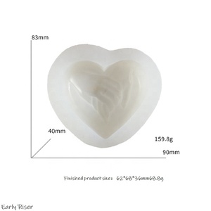 Early Riser DIY diseño creativo Día de San Valentín símbolos de amor Mano a Mano jabón vela perfumada molde Resina de silicona epoxi Silicona - Product Image 5