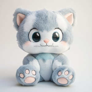 Peluche personnalisée super douce, adorable chat en peluche, rembourrage en coton PP, broderie, OEM/ODM disponible, tailles personnalisées - Product Image 3