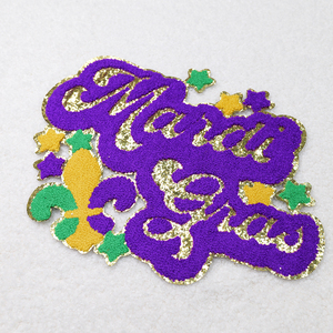 Bargain China 225 Mardi Gras Patch ROUND Mardi Gras <b>Sequin</b> Patches China Glitter Patches - Product Image 6