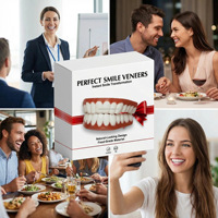 Kit de prothèses dentaires esthétiques à clipser, facettes dentaires en gel moulable, remplissage de dents, appareil dentaire en silicone, kit de relineage de prothèses, fausses dents