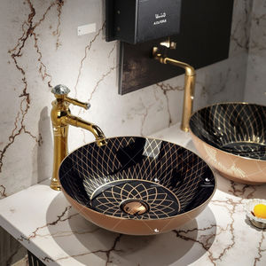 Rose Gold Black Color <strong>Luxury</strong> Modern Design Countertop Wash Basin <strong>Bathroom</strong> Ceramic Handmade Good Quality Art Sink Bowl - Product Image 6