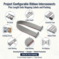 Câble plat flexible gris multi-contacts IDC pour contrôleurs de circuits imprimés et équipements électroniques, fabriqué sur mesure