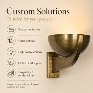 Luxury Hand Finished Brass <b>Wall</b> <b>Sconce</b> Sculptural Uplight Lamp for Hotel Villa Interior Architectural <b>Lighting</b> OEM ODM - Product Image 5